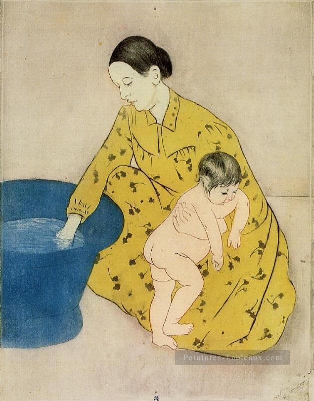 The Childs Bath2 mères des enfants Mary Cassatt Peintures à l'huile